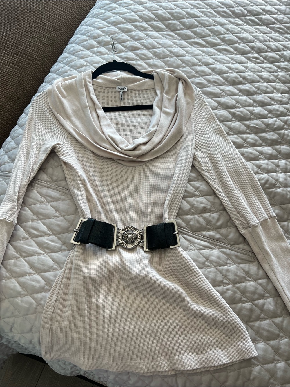Splendid Cream Cowl Neck Long Sleeve Sweater